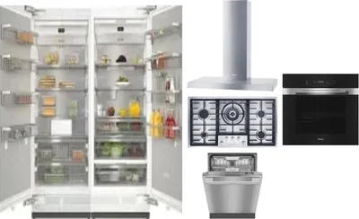 6 Piece Package Includes Refrigerator, Freezer, Cooktop, Wall Oven, Hood And Dishwasher