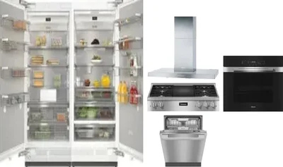 6 Piece Package Includes Refrigerator, Freezer, Cooktop, Wall Oven, Hood And Dishwasher