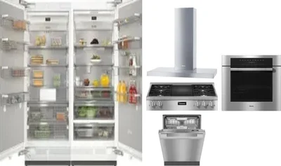 6 Piece Package Includes Refrigerator, Freezer, Cooktop, Wall Oven, Hood And Dishwasher