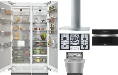 6 Piece Package Includes Refrigerator, Freezer, Cooktop, Wall Oven, Hood And Dishwasher