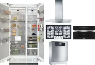 6 Piece Package Includes Refrigerator, Freezer, Cooktop, Wall Oven, Hood And Dishwasher