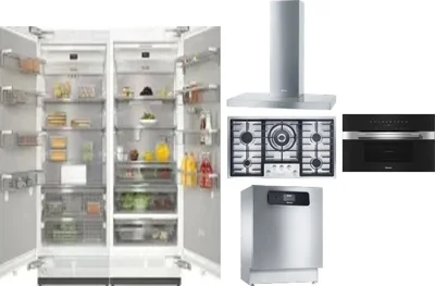 6 Piece Package Includes Refrigerator, Freezer, Cooktop, Wall Oven, Hood And Dishwasher