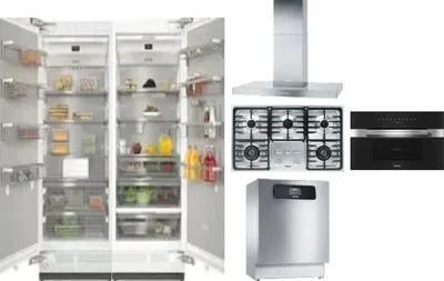 6 Piece Package Includes Refrigerator, Freezer, Cooktop, Wall Oven, Hood And Dishwasher