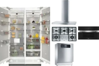 6 Piece Package Includes Refrigerator, Freezer, Cooktop, Wall Oven, Hood And Dishwasher