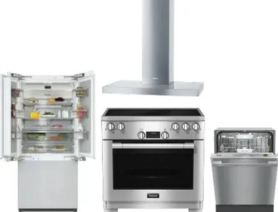 4 Piece Package Includes Refrigerator, Range, Hood And Dishwasher