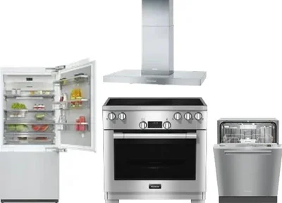 4 Piece Package Includes Refrigerator, Range, Hood And Dishwasher