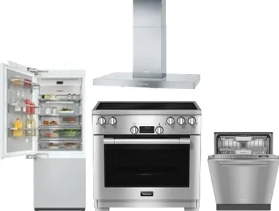 4 Piece Package Includes Refrigerator, Range, Hood And Dishwasher