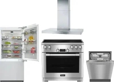 4 Piece Package Includes Refrigerator, Range, Hood And Dishwasher