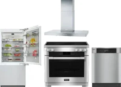 4 Piece Package Includes Refrigerator, Range, Hood And Dishwasher