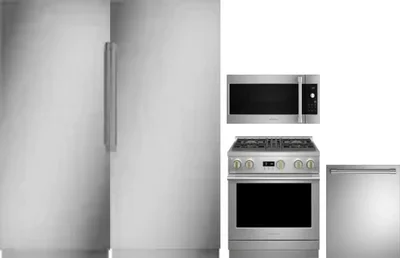 5 Piece Package Includes Refrigerator, Freezer, Range, Microwave And Dishwasher