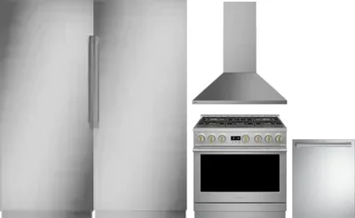 5 Piece Package Includes Refrigerator, Freezer, Range, Hood And Dishwasher