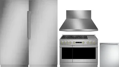 5 Piece Package Includes Refrigerator, Freezer, Range, Hood And Dishwasher