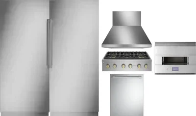6 Piece Package Includes Refrigerator, Freezer, Cooktop, Wall Oven, Hood And Dishwasher