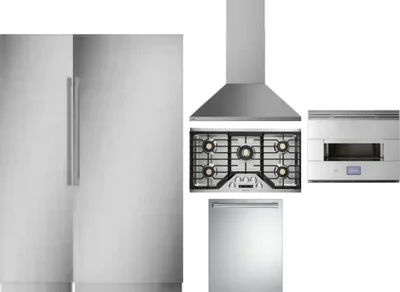 6 Piece Package Includes Refrigerator, Freezer, Cooktop, Wall Oven, Hood And Dishwasher