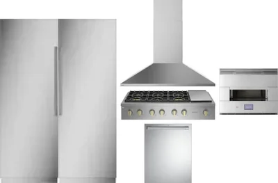 6 Piece Package Includes Refrigerator, Freezer, Cooktop, Wall Oven, Hood And Dishwasher