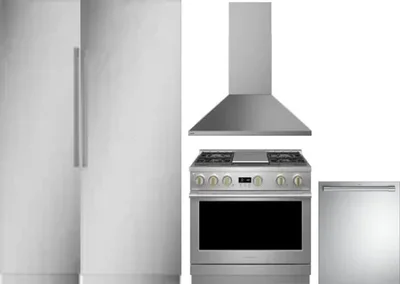 5 Piece Package Includes Refrigerator, Freezer, Range, Hood And Dishwasher