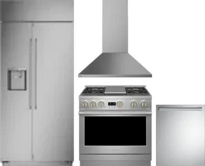 4 Piece Package Includes Refrigerator, Range, Hood And Dishwasher