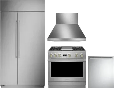 4 Piece Package Includes Refrigerator, Range, Hood And Dishwasher