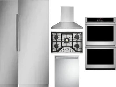 6 Piece Package Includes Refrigerator, Freezer, Cooktop, Wall Oven, Hood And Dishwasher