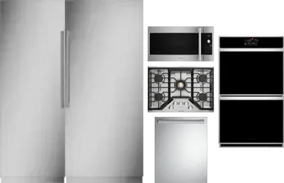 6 Piece Package Includes Refrigerator, Freezer, Cooktop, Wall Oven, Microwave And Dishwasher
