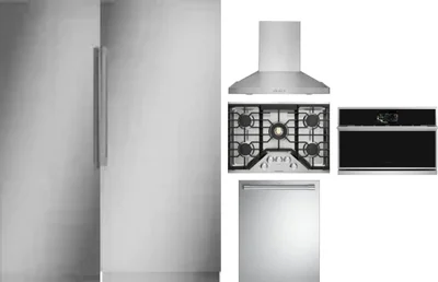 6 Piece Package Includes Refrigerator, Freezer, Cooktop, Wall Oven, Hood And Dishwasher