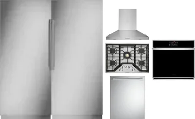 6 Piece Package Includes Refrigerator, Freezer, Cooktop, Wall Oven, Hood And Dishwasher
