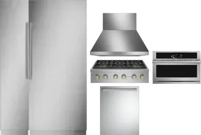 6 Piece Package Includes Refrigerator, Freezer, Cooktop, Wall Oven, Hood And Dishwasher