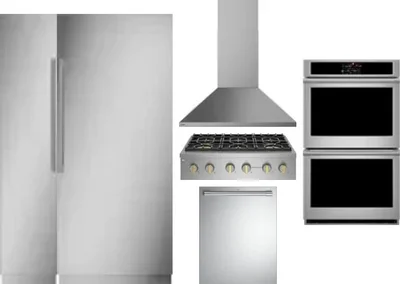 6 Piece Package Includes Refrigerator, Freezer, Cooktop, Wall Oven, Hood And Dishwasher