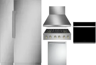 6 Piece Package Includes Refrigerator, Freezer, Cooktop, Wall Oven, Hood And Dishwasher