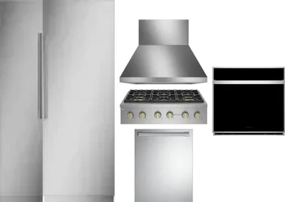 6 Piece Package Includes Refrigerator, Freezer, Cooktop, Wall Oven, Hood And Dishwasher
