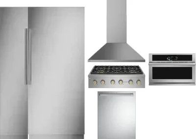 6 Piece Package Includes Refrigerator, Freezer, Cooktop, Wall Oven, Hood And Dishwasher