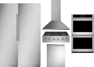 6 Piece Package Includes Refrigerator, Freezer, Cooktop, Wall Oven, Hood And Dishwasher