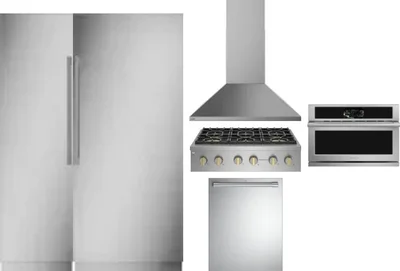 6 Piece Package Includes Refrigerator, Freezer, Cooktop, Wall Oven, Hood And Dishwasher
