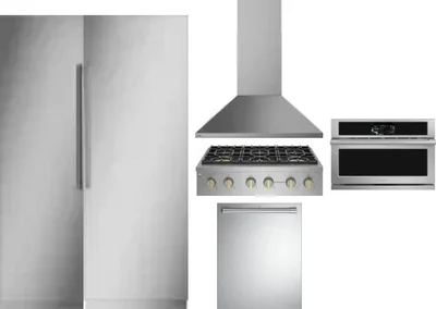 6 Piece Package Includes Refrigerator, Freezer, Cooktop, Wall Oven, Hood And Dishwasher