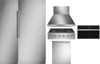 6 Piece Package Includes Refrigerator, Freezer, Cooktop, Wall Oven, Hood And Dishwasher