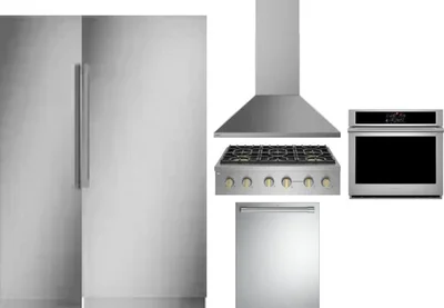 6 Piece Package Includes Refrigerator, Freezer, Cooktop, Wall Oven, Hood And Dishwasher