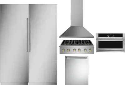 6 Piece Package Includes Refrigerator, Freezer, Cooktop, Wall Oven, Hood And Dishwasher