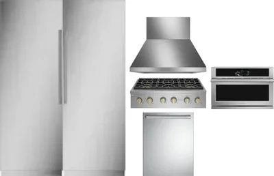 6 Piece Package Includes Refrigerator, Freezer, Cooktop, Wall Oven, Hood And Dishwasher