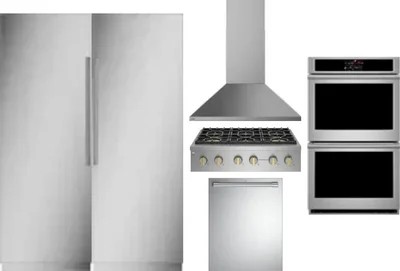 6 Piece Package Includes Refrigerator, Freezer, Cooktop, Wall Oven, Hood And Dishwasher