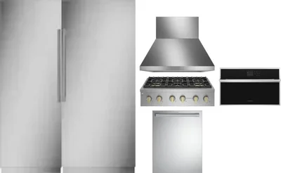 6 Piece Package Includes Refrigerator, Freezer, Cooktop, Wall Oven, Hood And Dishwasher