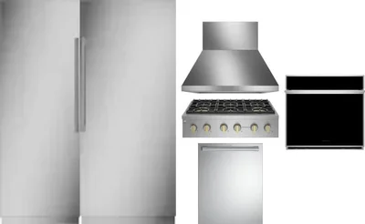 6 Piece Package Includes Refrigerator, Freezer, Cooktop, Wall Oven, Hood And Dishwasher