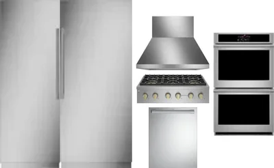 6 Piece Package Includes Refrigerator, Freezer, Cooktop, Wall Oven, Hood And Dishwasher