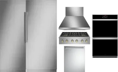 6 Piece Package Includes Refrigerator, Freezer, Cooktop, Wall Oven, Hood And Dishwasher