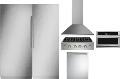6 Piece Package Includes Refrigerator, Freezer, Cooktop, Wall Oven, Hood And Dishwasher