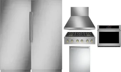6 Piece Package Includes Refrigerator, Freezer, Cooktop, Wall Oven, Hood And Dishwasher