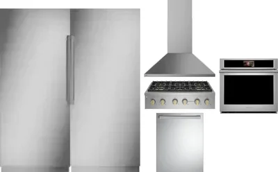 6 Piece Package Includes Refrigerator, Freezer, Cooktop, Wall Oven, Hood And Dishwasher