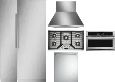 6 Piece Package Includes Refrigerator, Freezer, Cooktop, Wall Oven, Hood And Dishwasher