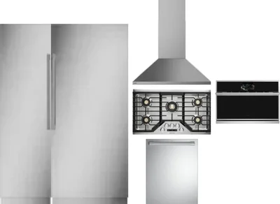 6 Piece Package Includes Refrigerator, Freezer, Cooktop, Wall Oven, Hood And Dishwasher