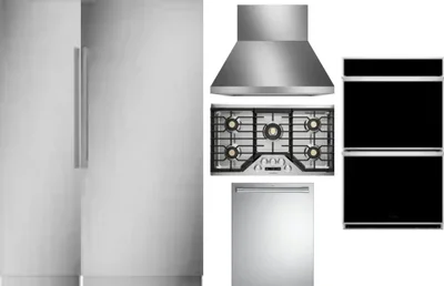 6 Piece Package Includes Refrigerator, Freezer, Cooktop, Wall Oven, Hood And Dishwasher