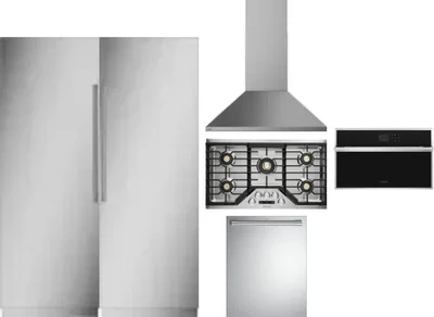 6 Piece Package Includes Refrigerator, Freezer, Cooktop, Wall Oven, Hood And Dishwasher